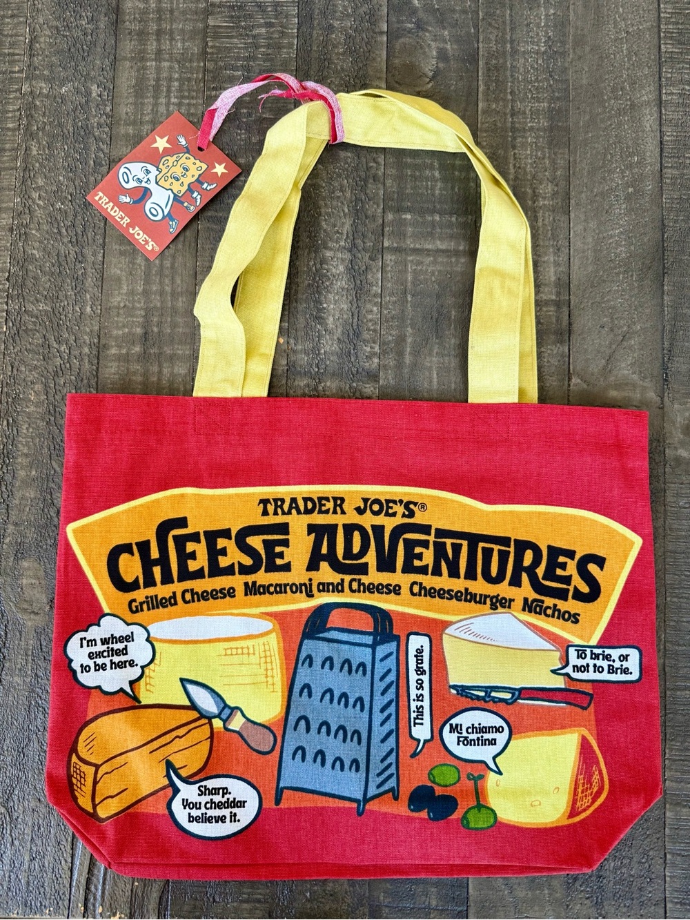 Trader Joe’s Cheese Bag Canvas Tote NWT Viral Heavy Duty Cotton Rare